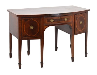 Lot 790 - 19th Century mahogany and satinwood bowfront sideboard