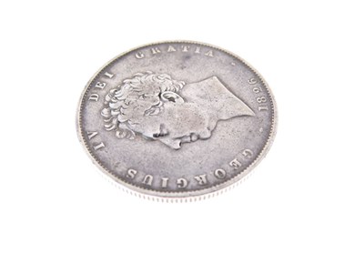 Lot 130 - Queen Anne half crown, three later half crowns, and a George II LIMA shilling