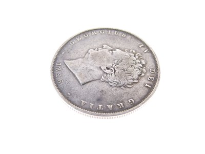 Lot 130 - Queen Anne half crown, three later half crowns, and a George II LIMA shilling