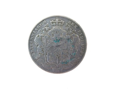 Lot 130 - Queen Anne half crown, three later half crowns, and a George II LIMA shilling