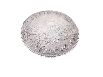 Lot 130 - Queen Anne half crown, three later half crowns, and a George II LIMA shilling
