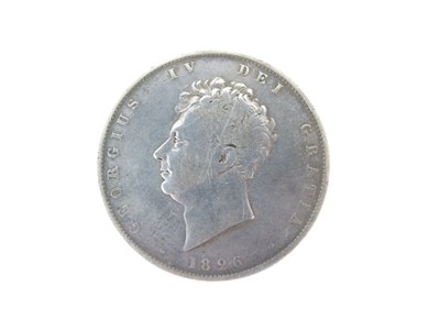 Lot 130 - Queen Anne half crown, three later half crowns, and a George II LIMA shilling
