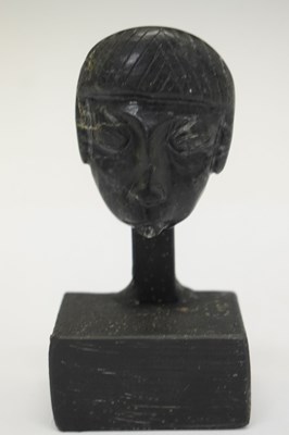 Lot 156 - Pre Columbian (Mayan) carved green stone mask pendant