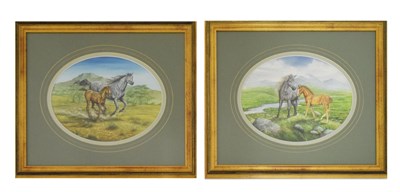 Lot 798 - Dick Twinney - Pair of watercolours - Grey and foal