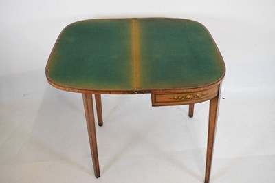 Lot 595 - Rare suite of three early 19th Century painted satinwood tables