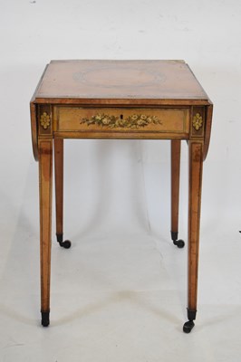 Lot 595 - Rare suite of three early 19th Century painted satinwood tables