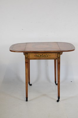 Lot 595 - Rare suite of three early 19th Century painted satinwood tables