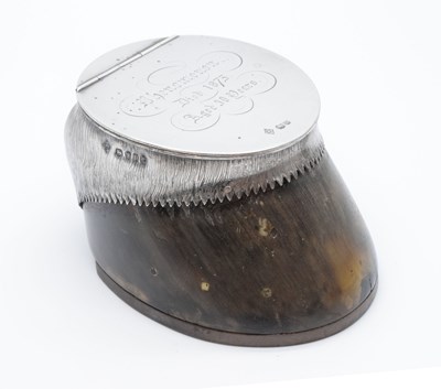 Lot 67 - Victorian silver-mounted horse hoof inkwell