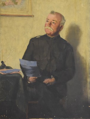 Lot 425 - Norman Garstin (Irish, 1847-1926) - Oil on canvas - Portrait of an army officer