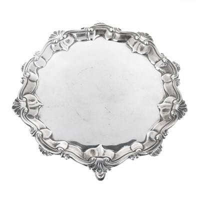 Lot 88 - George III silver card tray