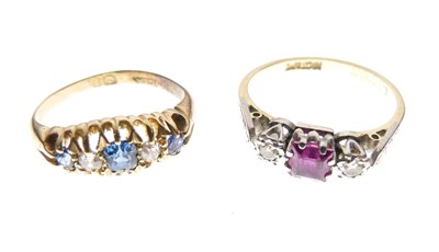 Lot 11 - Two 18ct gem set rings