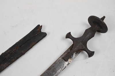 Lot 281 - An Indian sword 'Tulwar', with a single edged curved 30" blade