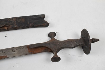 Lot 281 - An Indian sword 'Tulwar', with a single edged curved 30" blade