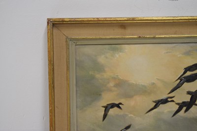 Lot 426 - Sir Peter Markham Scott  - Oil on canvas - ‘A Narrow Boat’