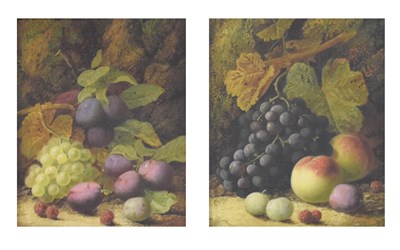 Lot 545 - Oliver Clare (1853-1927) - Pair of oils on canvas - Still life of fruit