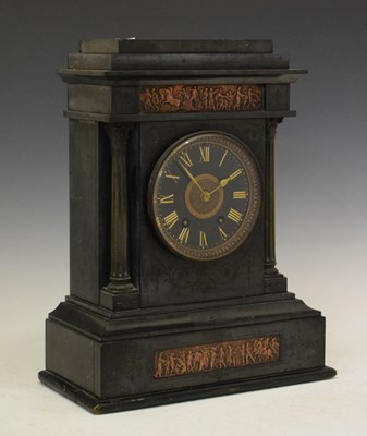 Lot 449 - Large French black slate mantel clock