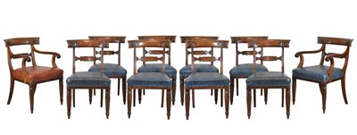 Lot 569 - Set of ten William IV mahogany dining chairs