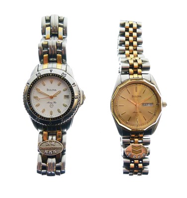Lot 115 - Bulova - Two gentleman's Marine Star quartz wristwatches