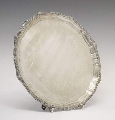 Lot 87 - George VI pie-crust salver