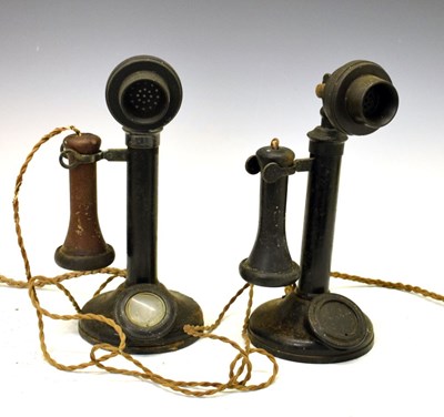 Lot 579 - Two 'candlestick' telephones