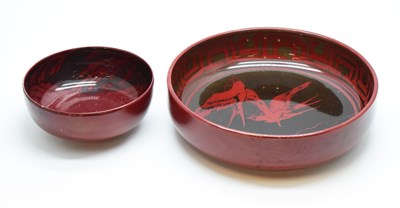 Lot 472 - Bernard Moore - flambé bowl etc.