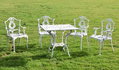 Lot 801 - White painted aluminium garden/patio set