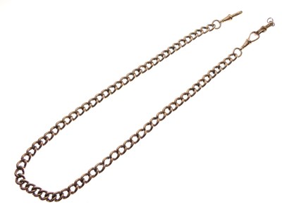 Lot 73 - 9ct rose gold curb-link watch chain