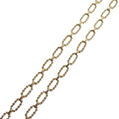 Lot 74 - 9ct gold fancy belcher-link necklace