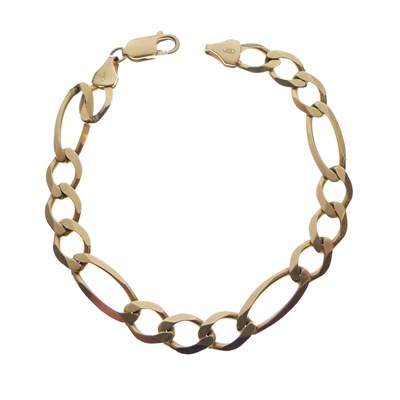 Lot 77 - 9ct gold Figaro-link bracelet