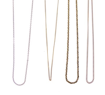 Lot 71 - Four 9ct chains