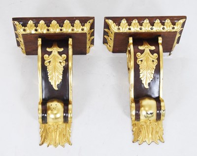 Lot 682 - Pair of parcel gilt wall brackets