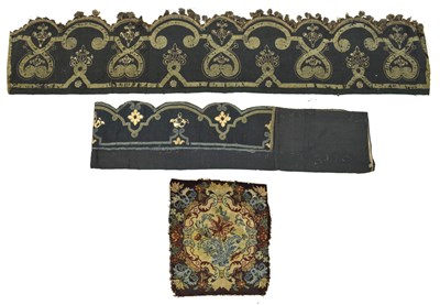 Lot 388 - Early 18th century section of valance or pelmet, etc