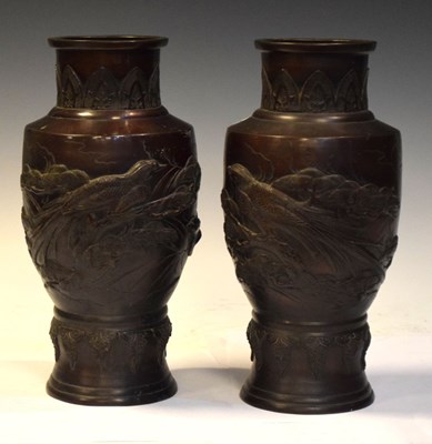 Lot 481 - Pair of Japanese bronze vases