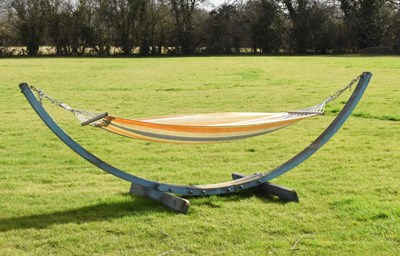 Lot 804 - Blue-painted hammock frame