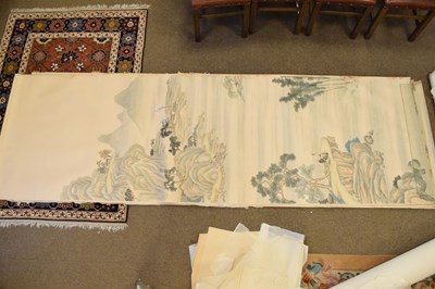 Lot 350 - Fourteen rolls of 20th Century Chinese watercolour wallpaper