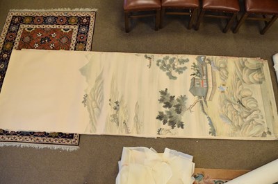 Lot 350 - Fourteen rolls of 20th Century Chinese watercolour wallpaper