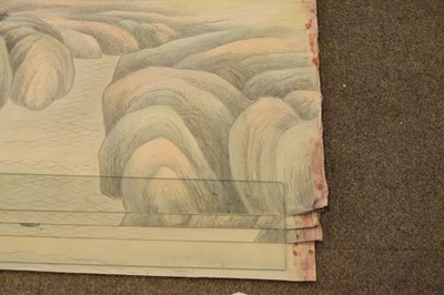 Lot 350 - Fourteen rolls of 20th Century Chinese watercolour wallpaper