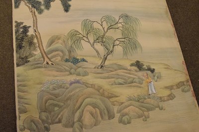 Lot 350 - Fourteen rolls of 20th Century Chinese watercolour wallpaper