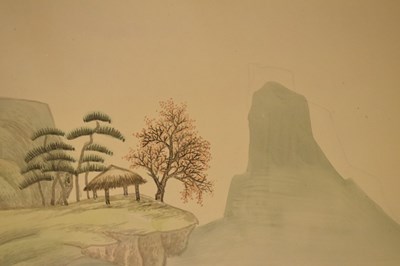 Lot 350 - Fourteen rolls of 20th Century Chinese watercolour wallpaper