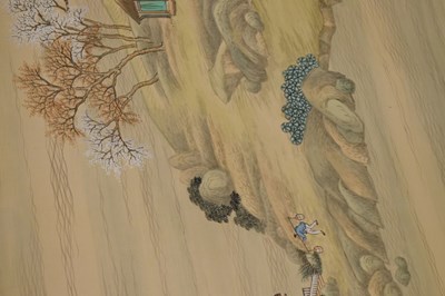 Lot 350 - Fourteen rolls of 20th Century Chinese watercolour wallpaper