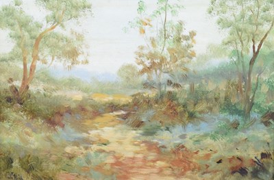 Lot 552 - Peter Snell - Oil on board - Country Lane
