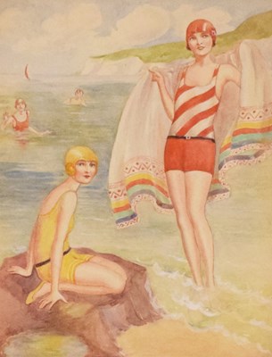 Lot 386 - Folio of circa1930 unframed watercolours