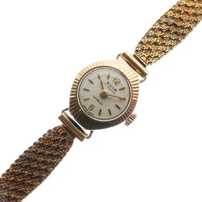 Lot 122 - Avia - Lady's 9ct gold 17 jewels Incabloc cocktail watch