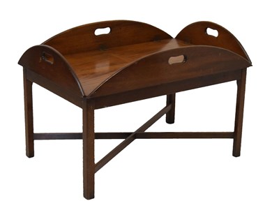 Lot 717 - Butler’s mahogany tray on later stand
