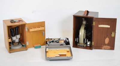 Lot 710 - Three cased microscopes