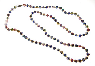 Lot 86 - Row of millefiori glass beads