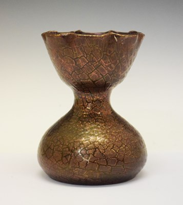 Lot 453 - Elton ware flared vase in aubergine crackle glaze
