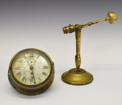 Lot 709 - Ships lamp and bulkhead clock