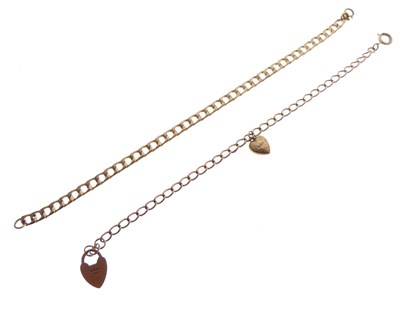 Lot 63 - Two 9ct gold curb-link bracelets