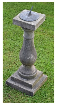 Lot 680 - Composition baluster garden sundial